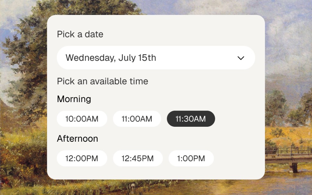 WCM Connect date and time picker component
